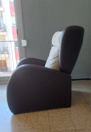 Butaca reclinable tela y piel