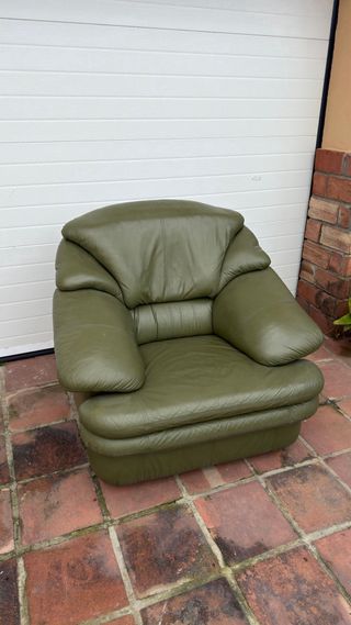 Pack 2 sofás piel verde