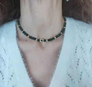 Set Collana e Bracciale Calcedonia Verde Smeraldo
