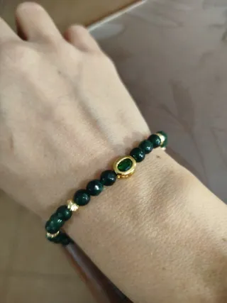 Set Collana e Bracciale Calcedonia Verde Smeraldo