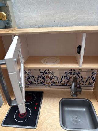 Cocinita infantil de madera + cafetera de madera