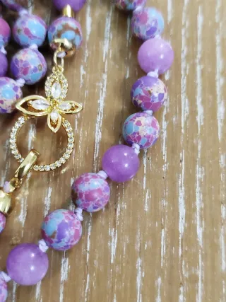 Collana Giada Imperiale con Gancio Floreale