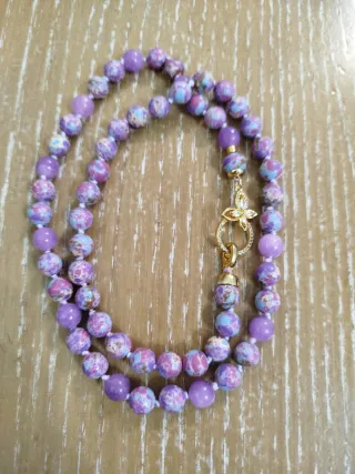 Collana Giada Imperiale con Gancio Floreale