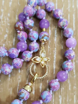 Collana Giada Imperiale con Gancio Floreale