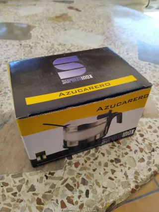 Azucarero de Vidrio y Acero Inoxidable supreminox