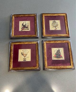 Set 4 láminas decorativas cuadros tattoo