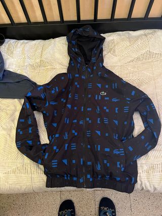 Chaqueta Lacoste Negra y Azul Talla S