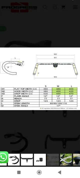 MANILLAR CARBONO PROGRESS ORIGINAL
