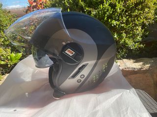 Casco Moto Jet Abierto Negro/Gris