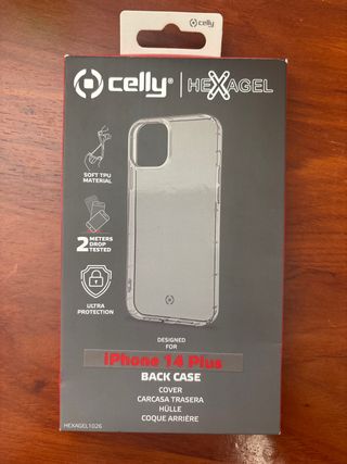 Custodia Celly Hexagel per iPhone 14 Plus Trasparente