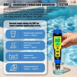 Medidor 7 en 1 pH, Cloro, TDS, EC, Sal, ORP y Temp