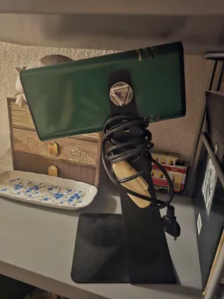 Lámpara de mesa FASE original verde vintage