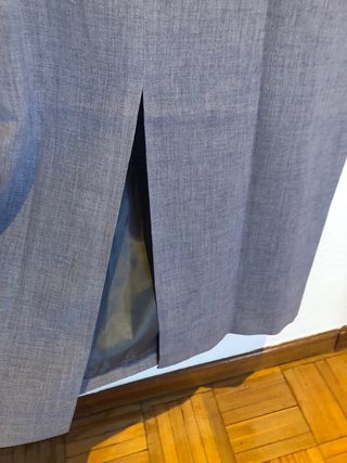 Vestido largo Paz Torras gris- azul