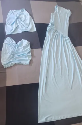 Vestido azul talla M con conjunto