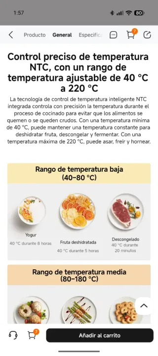 Freidora de aire Xiaomi 6.5L