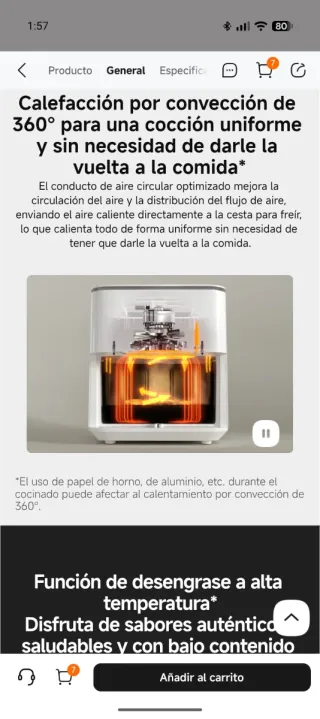 Freidora de aire Xiaomi 6.5L
