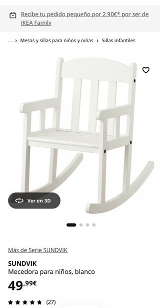 Silla Mecedora Blanca Infantil