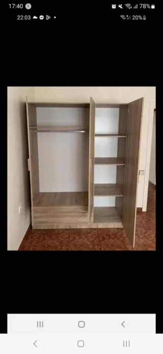 Armario 3 puertas blanco madera