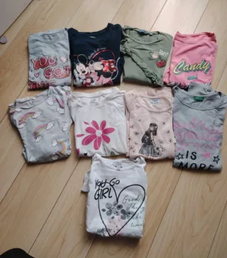 Lotto 7 magliette cotone maniche lunghe 8 anni