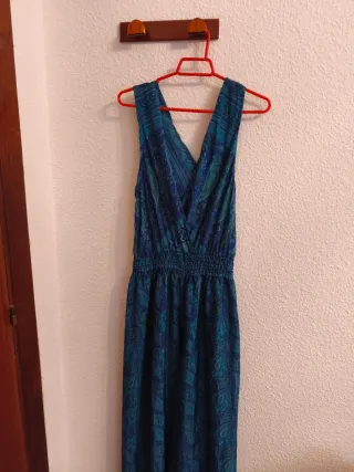 Buzo estampado paisley azul y verde