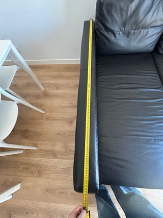 Sofá cama Chaise Longue Negro Piel sintética