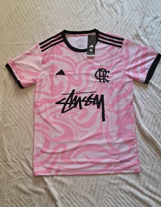 Camisa Flamengo Adidas x Stüssy pink