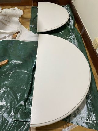 Mesa de comedor blanca extensible