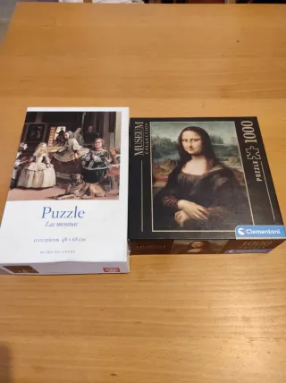 2 Puzzles 1000 Piezas: Las Meninas y Mona Lisa