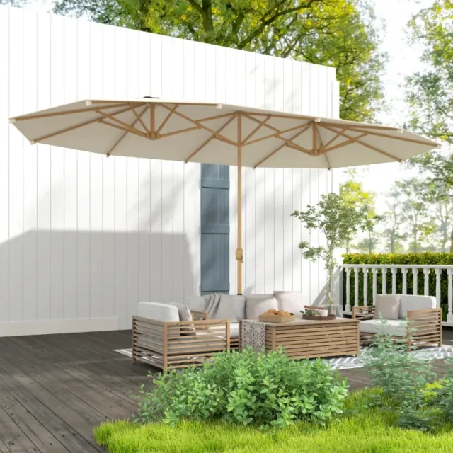 Sombrilla Doble Beige 4,55x2,65m