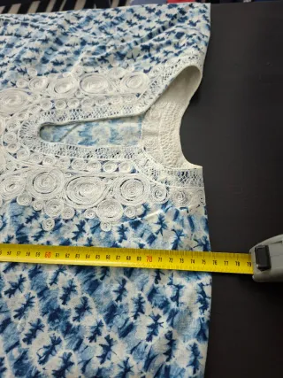 Chilaba Hecha a Mano Azul y Blanca