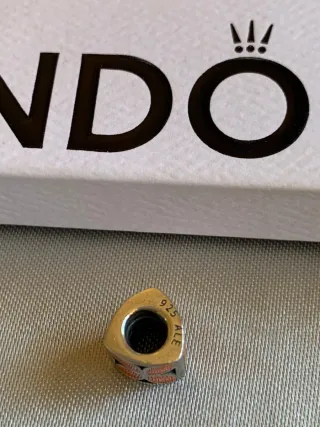 Charm Pandora Original Naranja y Plata