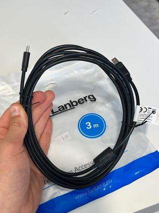 Cable USB-C a USB-B 3m Negro