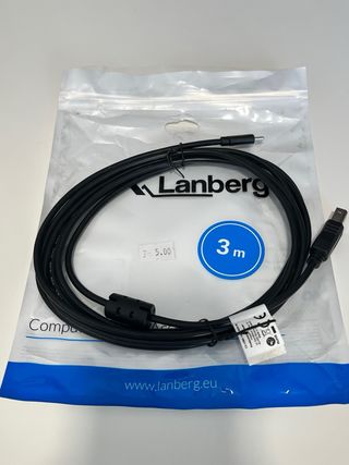 Cable USB-C a USB-B 3m Negro