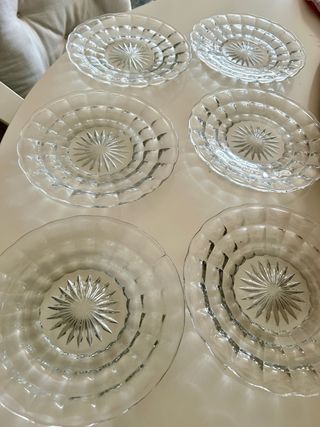 6 Platos Cristal Antiguos