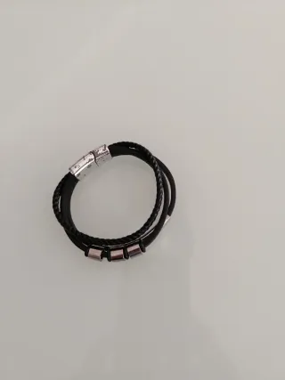 Pulsera cuero trenzado cierre magnético