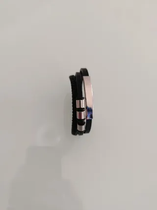 Pulsera cuero trenzado cierre magnético