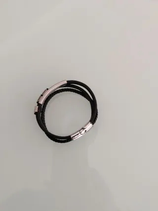 Pulsera cuero trenzado cierre magnético