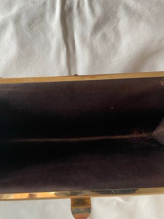 Borsa vintage  Anni ‘60 pelle marrone e oro