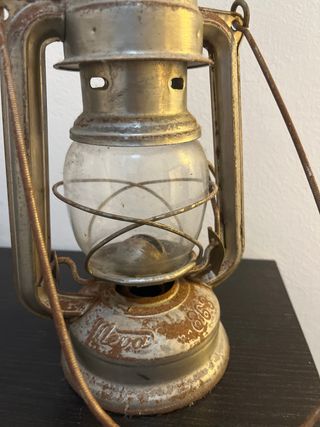 3 Faroles Vintage Metálicos y de Cristal