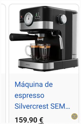 Cafetera Silvercrest Negra y Plateada