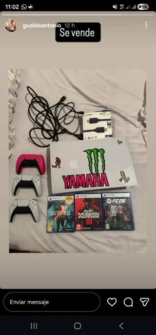 PS5 con 3 mandos y 3 juegos