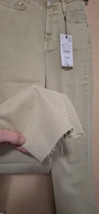 Zara Jeans Vita Alta Verdi Taglia 34