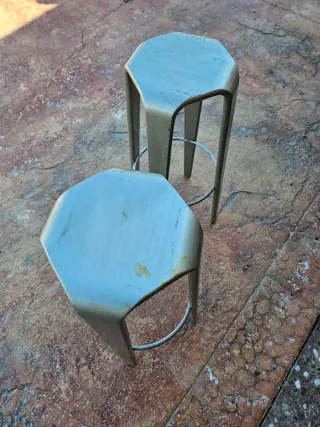 Lote Taburetes pintados plata