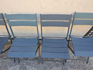 Set 4 Sillas Plegables Aluminio Gris