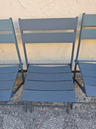 Set 4 Sillas Plegables Aluminio Gris