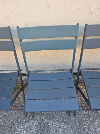 Set 4 Sillas Plegables Aluminio Gris