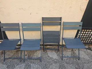 Set 4 Sillas Plegables Aluminio Gris