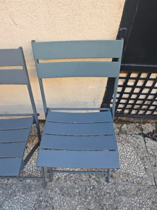 Set 4 Sillas Plegables Aluminio Gris