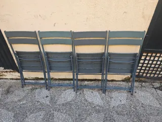 Set 4 Sillas Plegables Aluminio Gris
