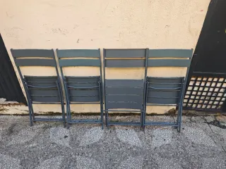 Set 4 Sillas Plegables Aluminio Gris